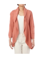 ラメ入りフレアー七分袖カーディガン/イエロー系(032)