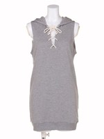 レースアップ裏毛フードOP/WH