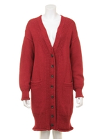 柄編みロングニットカーディガン/IND