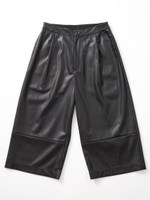 FAUX LEATHER EASY PANT/BLACK