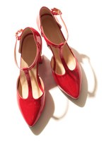 Tストラップパンプス/BEG