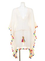 【TAJ】 WHITE SILK PONCHO/WHITE