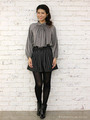 【mystic】2WAYボリュームブラウス/グレ-