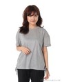 サイドレースアップＴシャツ/グレー