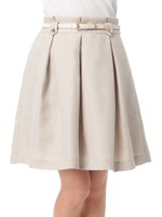 ベルト付BOXタックスカート/ブルー