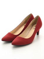 ポインテッドミドルヒールプレーンパンプス/BLACKSMOOTH