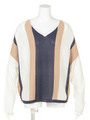 マルチストライプニットTOPS/ネイビー