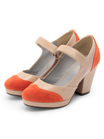 異素材MIXストラップパンプス/ベージュ(552)