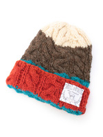 配色ケーブルニットワッチ/ダークブラウン(143)