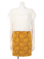 2WAYSLVチェックフラワーコンビOP/NVY