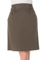 ・フロントボタンタイトスカート/Khaki