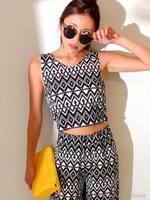 【LATINA】2WAY幾何学柄トップス/MOCA