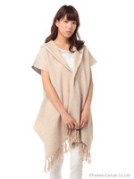 ★ヘリンボーンジャカード×ポンチ ジレ/ベージュ