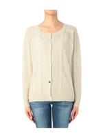 ケーブル編みデザインカーディガン/ブルー系(092)