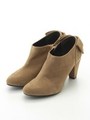 パールヒールバックリボンブーティー/ベージュ