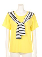 フェイクレイヤードTシャツ/グレー