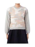 迷彩柄ニットプルオーバー/ライトベージュ(651)