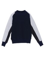 TEXTILE HIBRID TOP/NVY