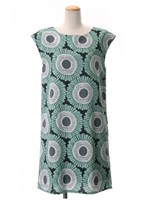 グリーンサークルモチーフノースリワンピース/グリーン