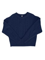 【Lady like】ショートケーブルニット/ネイビー