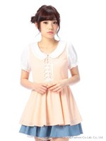 【Tralala】バイカラープリンセスチュニック/アイボリー