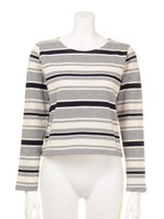 【anap mimpi】ボーダーTOPS/GRY