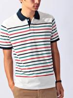 カノコパネルボーダーポロシャツ/レッド(162)