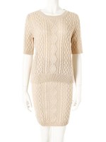 ケーブルニットセットアップ/ベージュ