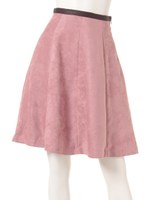 [新色追加]スウェード6枚ハギフレアスカート/ベ-ジュ