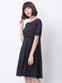 チェックリボンワンピース/ネイビー(293)