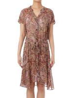 ペイズリープリントシャツワンピース/ブラウン系(142)