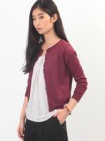 ラメ混ルーセントニットカーディガン/ボルドー(064)