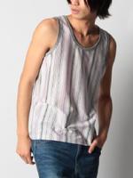 ランダムストライプタンクトップ/ネイビー(393)