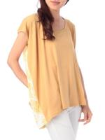 リーフプリント切り替えチュニック/マスタード(533)
