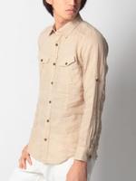 リネンミリタリーシャツ/ベージュ(052)