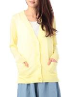 レーヨン混ロングニットカーディガン/ホワイト系(002)