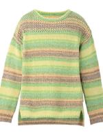 透かし編みローゲージニットプルオーバー/グリーン系(422)