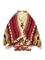 NATIVE CAPE PONCHO/RED