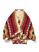 NATIVE CAPE PONCHO/RED