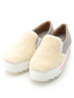 【JELLYBEANS】ボアスリッポンスニーカー/白