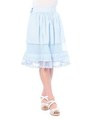 【Tralala】コットンバッグリボンスカート/ブルー