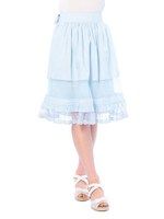 【Tralala】コットンバッグリボンスカート/ブルー