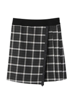 チェック巻きスカート/モスグリーン(224)