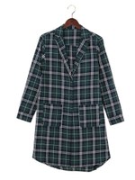 チェック柄ガウン/SH/インディゴ
