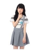 ヒッコリーサスペンダー付きスカート/ネイビー(393)