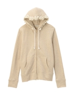 フードリボン付き裏毛パーカ/ベージュ系(010)