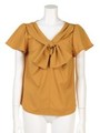 リボン風フレア袖トップス/マスタード