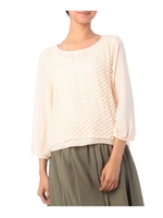 レースレイヤードジョーゼットブラウス/アイボリー(004)