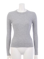 後ろ編み上げハイネックプルオーバー/ライトグレー