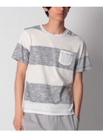 裏ボーダーTシャツ/イエロー(332)